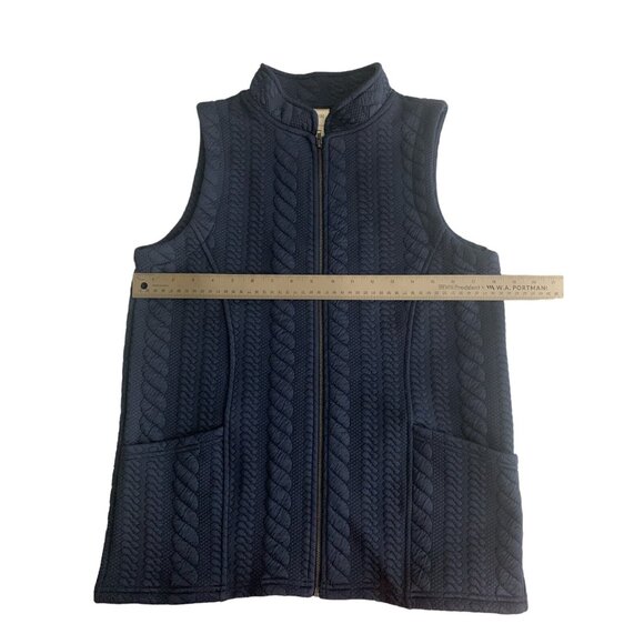 Blair Women's Navy Blue Cable Knit Zip-Up Winter Vest Size Small - Picture 7 of 10